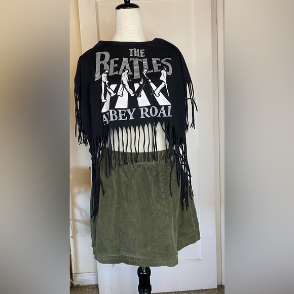 BP Nordstrom Corduroy Mini Skirt Olive Green Elastic Waistband Comfy Fashion - Picture 3 of 6